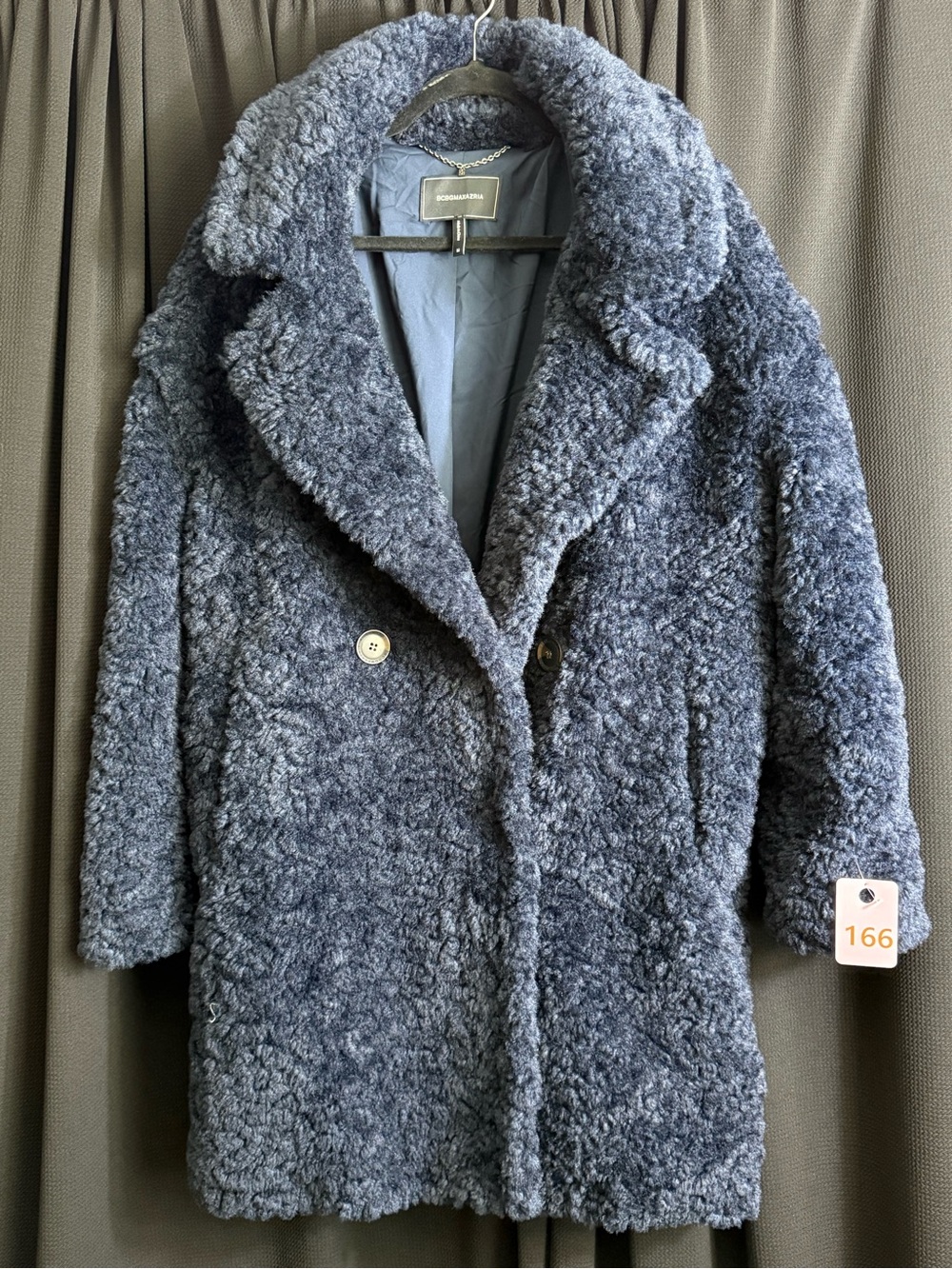 Stand Studio Teddy Coat in Slate Blue